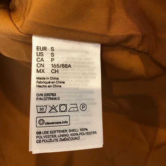 NWT H&M Divided S Mustard Soft Plush Cropped Snap Front Jacket - Picture 5 of 6